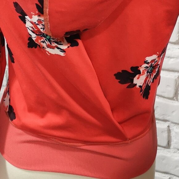 Lululemon Athletica Ladies Size 2 Full Zip Orange with Flower Pattern Hoodie - Picture 9 of 16